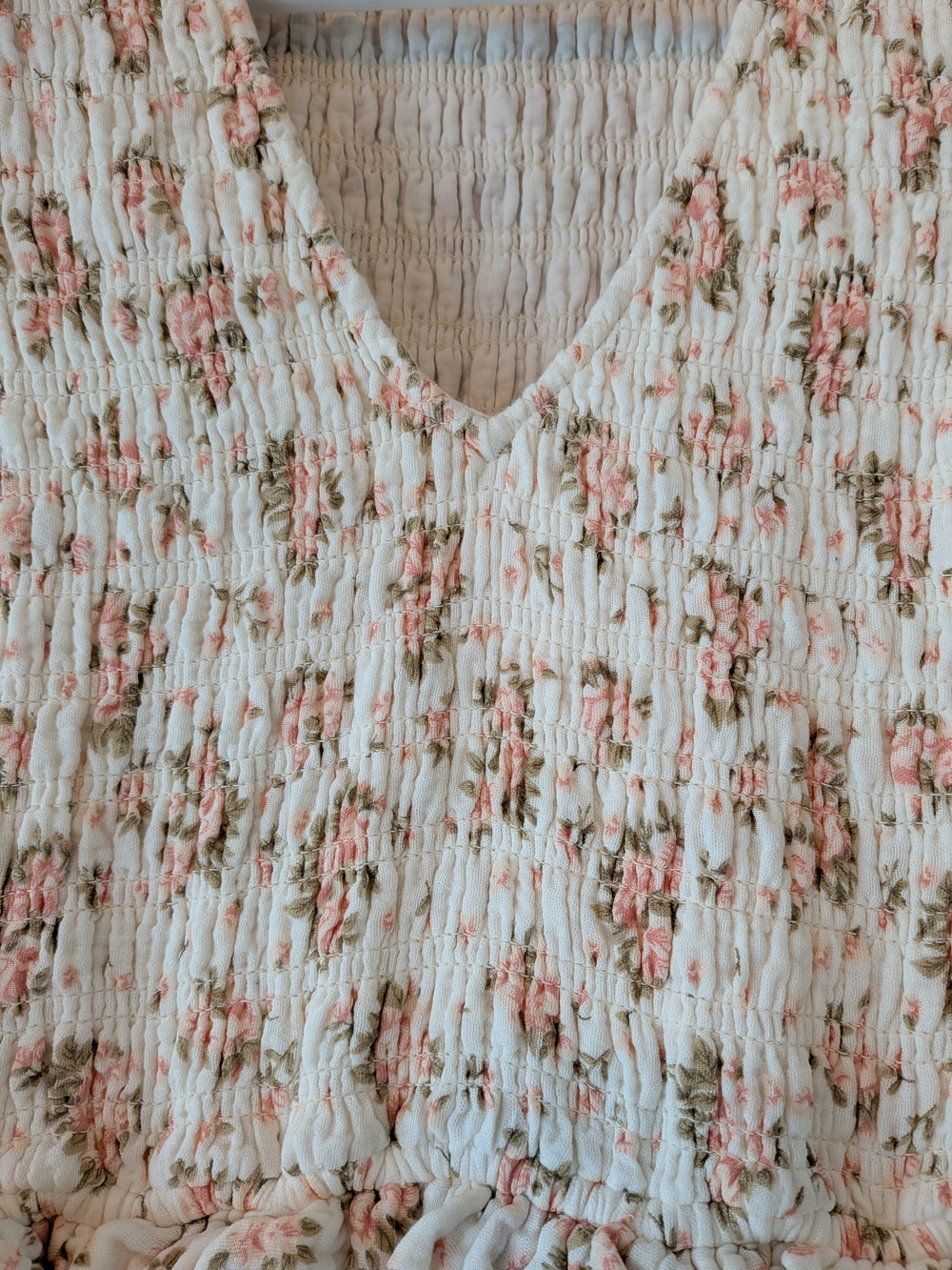 White Floral Ruffle Midi Dress 100% Cotton - Picture 4 of 4